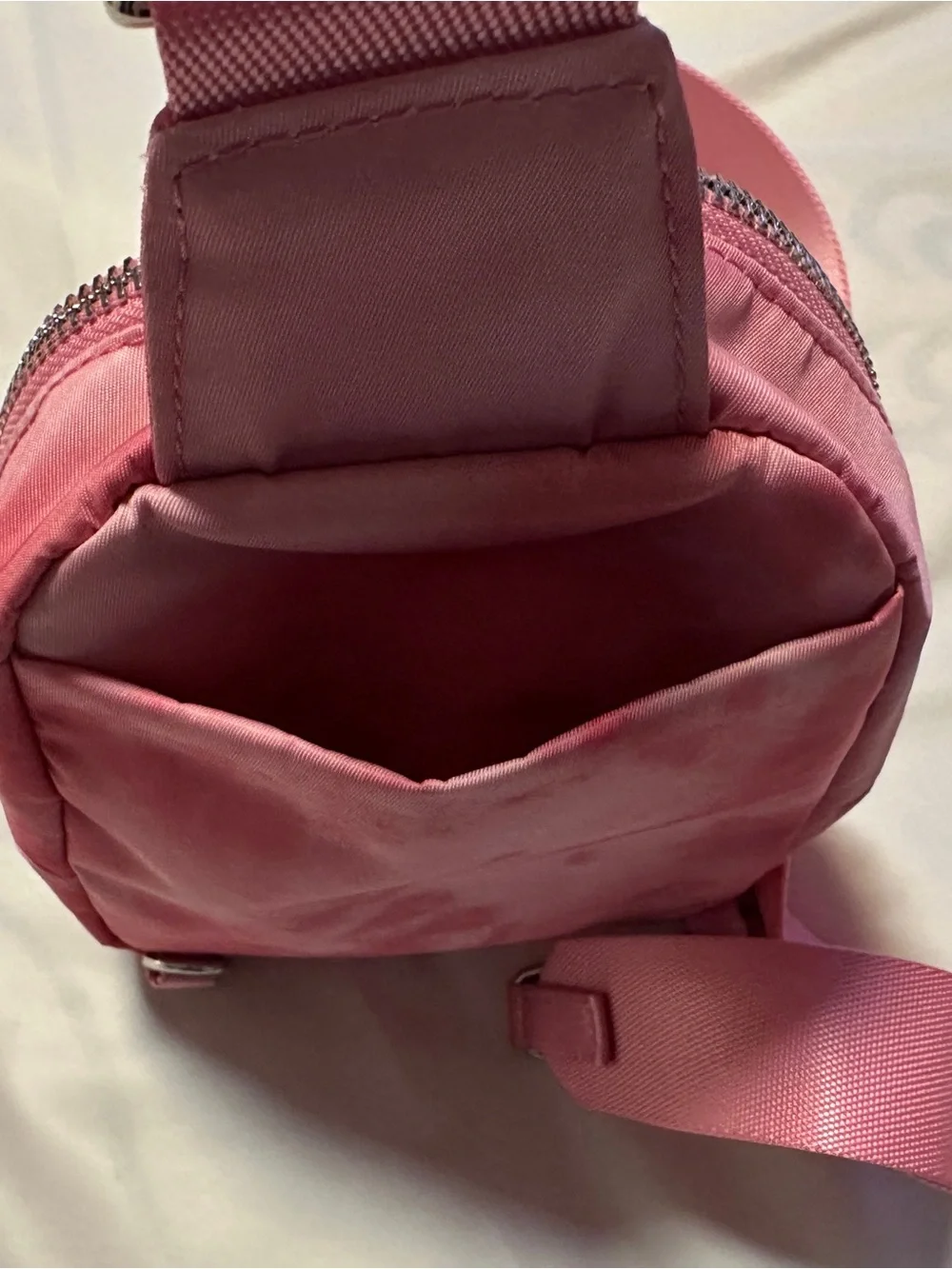 lululemon athletica Pink Mini Backpack Pouch with Silver Hardware